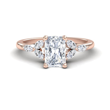 White Diamond Nature-Inspired Accented Engagement Ring - Alana