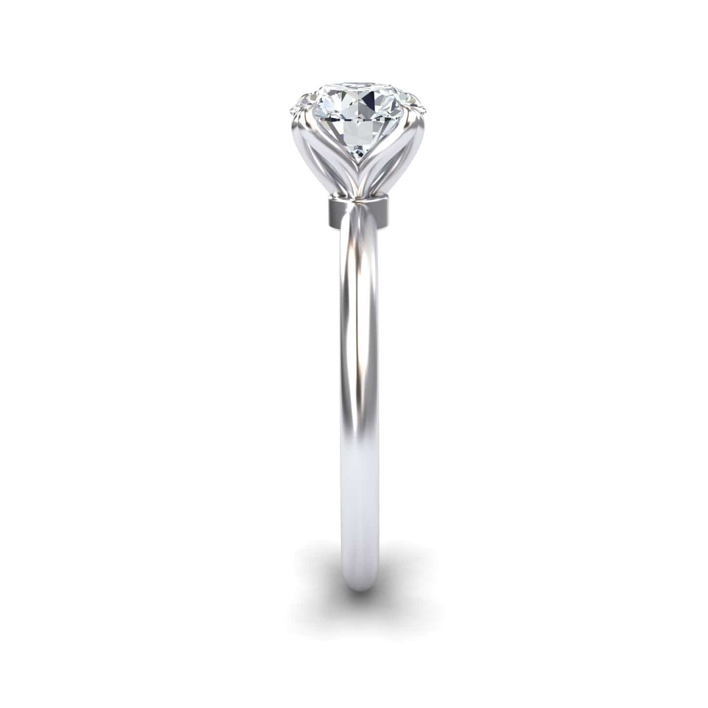 White Diamond Classic Solitaire Engagement Ring - Brielle