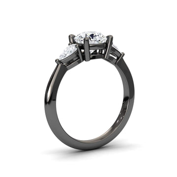 White Diamond Classic Three Stone Engagement Ring - Juniper
