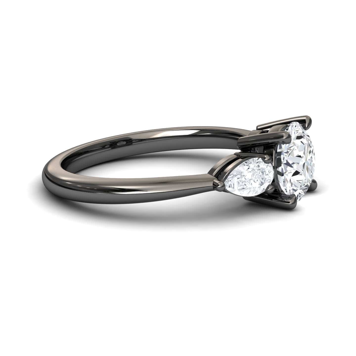 White Diamond Classic Three Stone Engagement Ring - Juniper