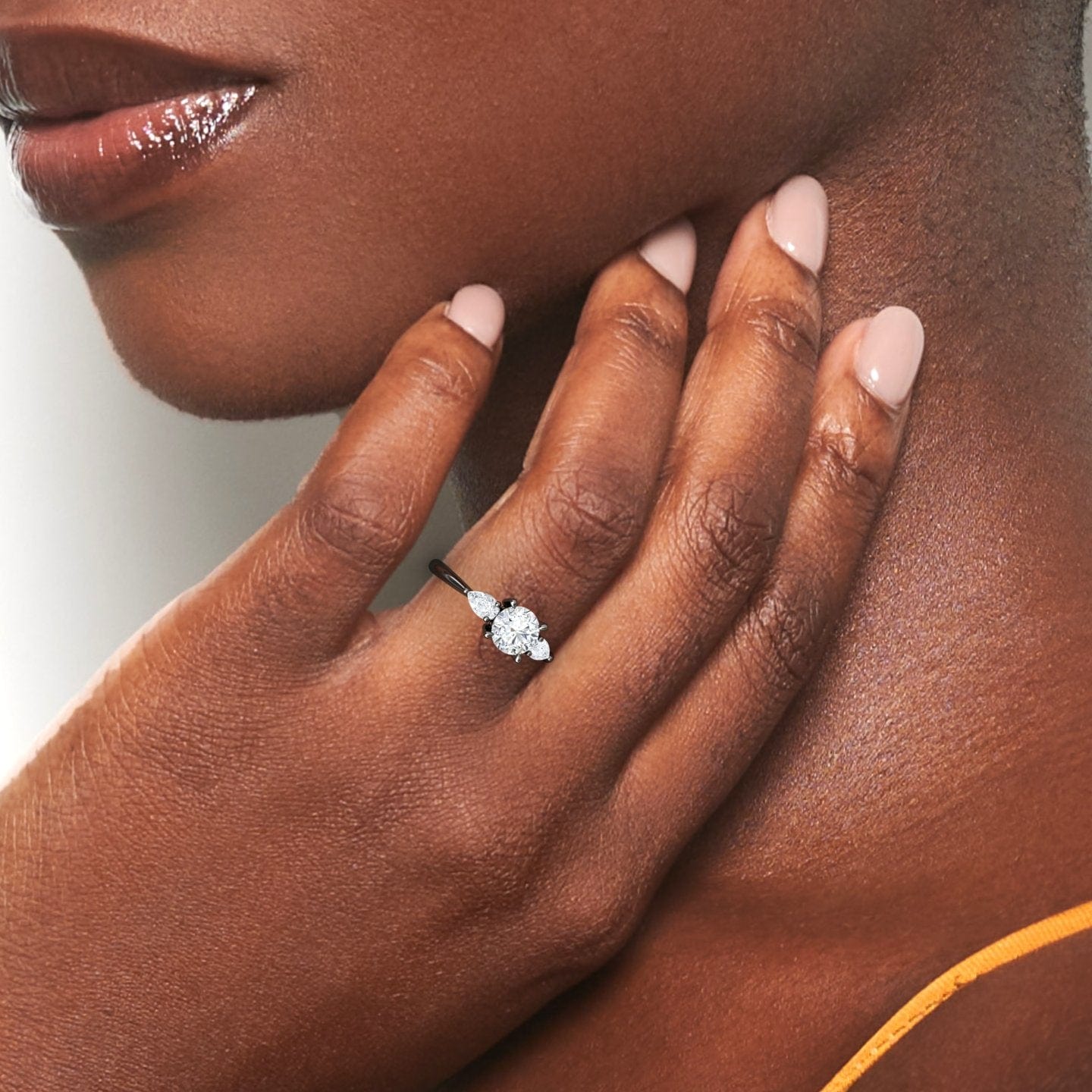 White Diamond Classic Three Stone Engagement Ring - Juniper
