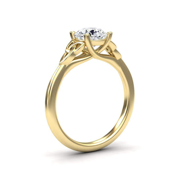 White Diamond Celtic Knot Solitaire Engagement Ring - Kelly