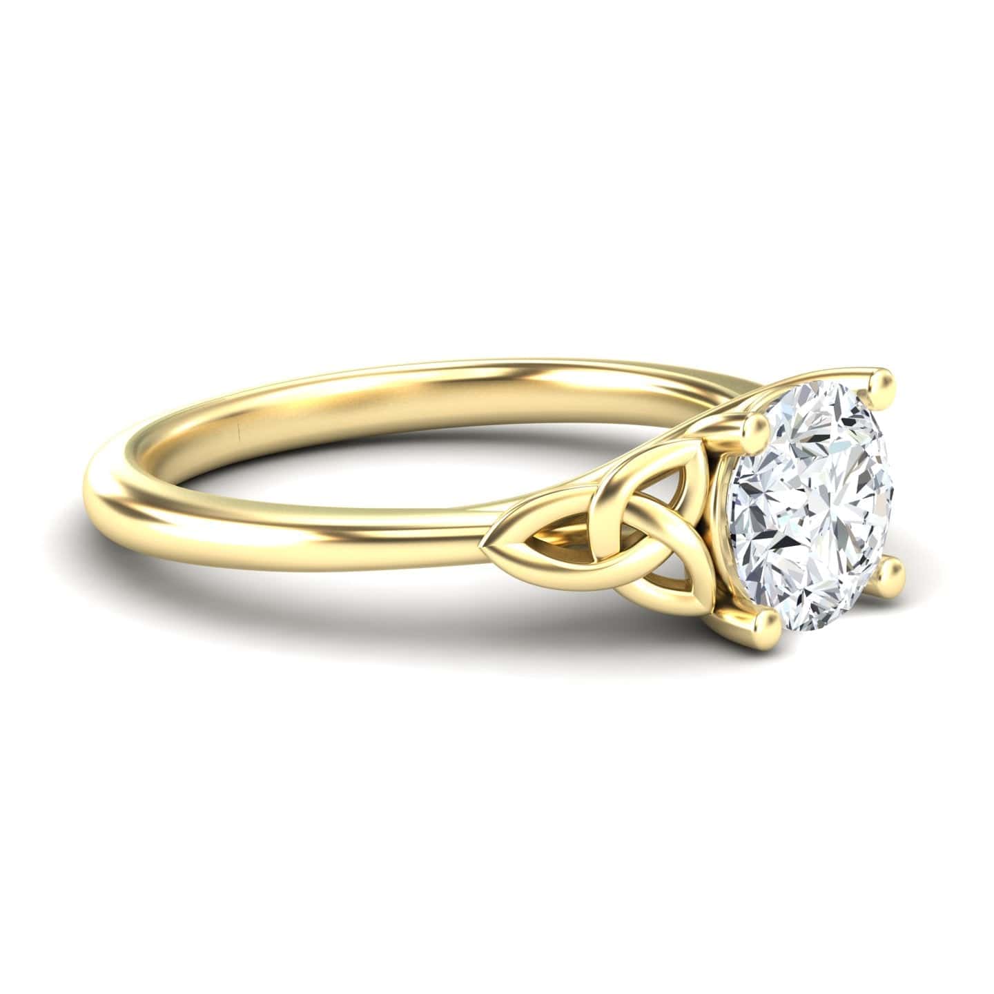 White Diamond Celtic Knot Solitaire Engagement Ring - Kelly