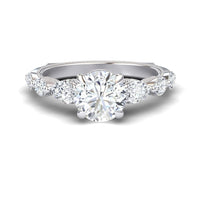 White Diamond Regal Crown Engagement Ring - Quinn