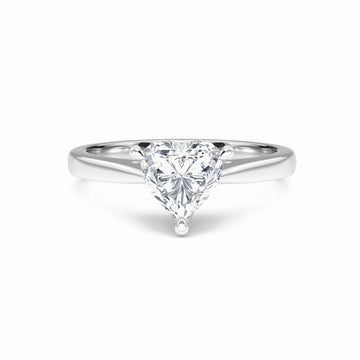 White Diamond Hidden Accent Engagement Ring - Wren