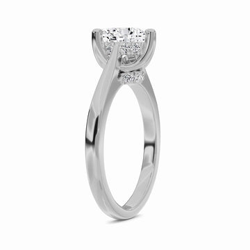 White Diamond Hidden Accent Engagement Ring - Wren