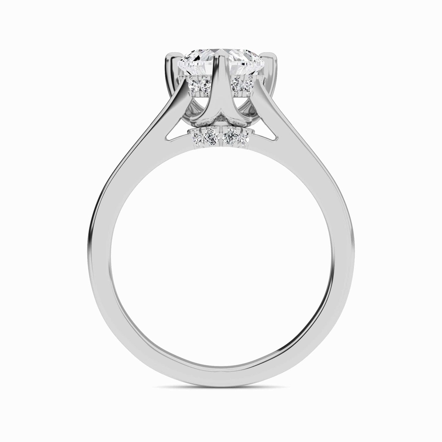 White Diamond Hidden Accent Engagement Ring - Wren