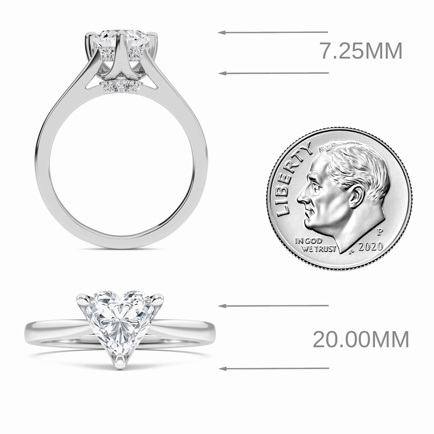 White Diamond Hidden Accent Engagement Ring - Wren