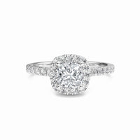 White Diamond Hidden Gallery Halo Engagement Ring - Samaira