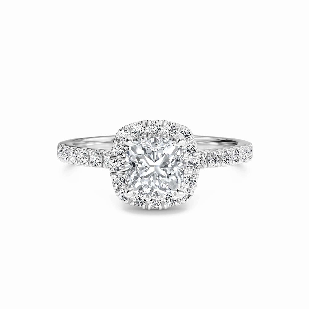 White Diamond Hidden Gallery Halo Engagement Ring