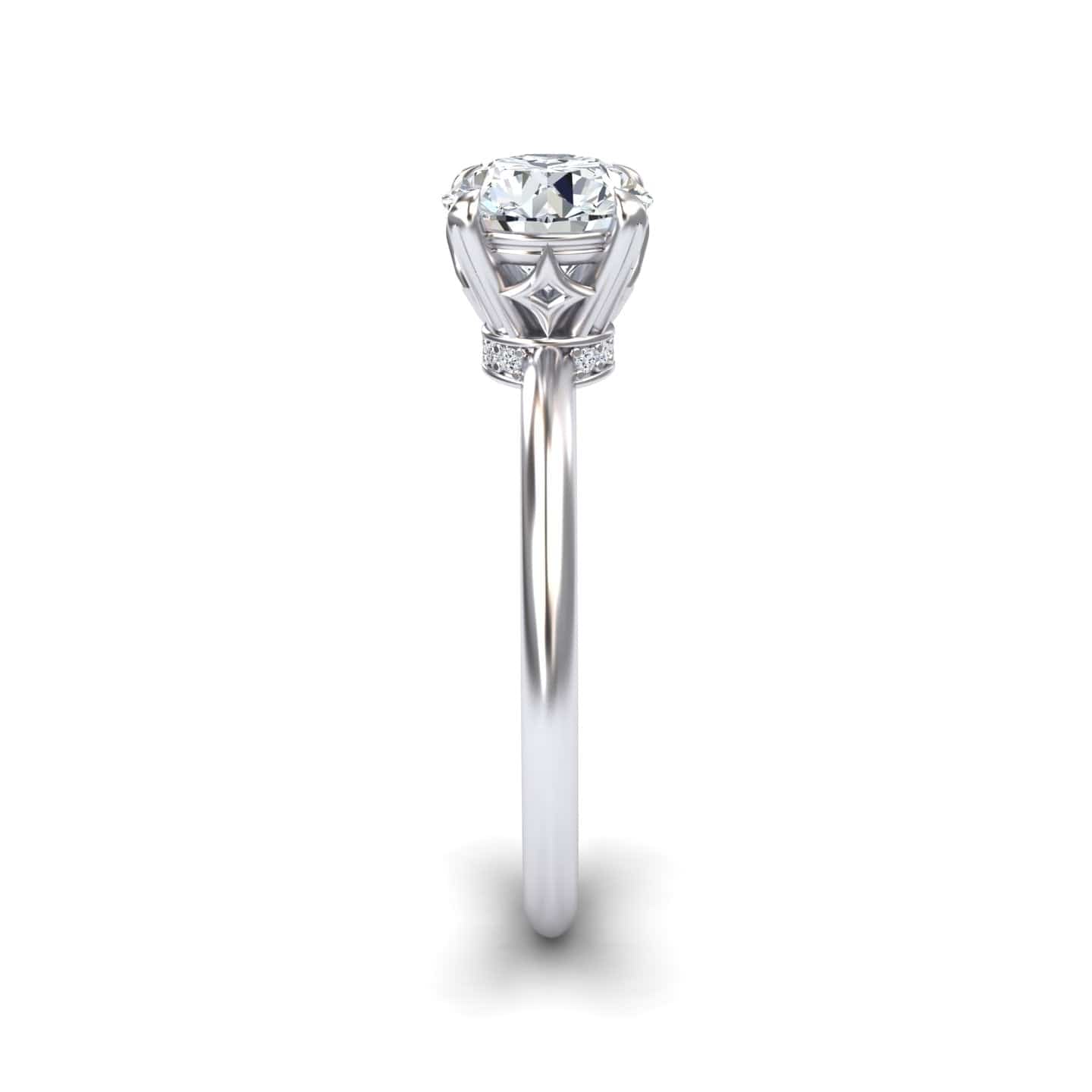 White Diamond Classic 4-Prong Solitaire Engagement Ring - Oakley