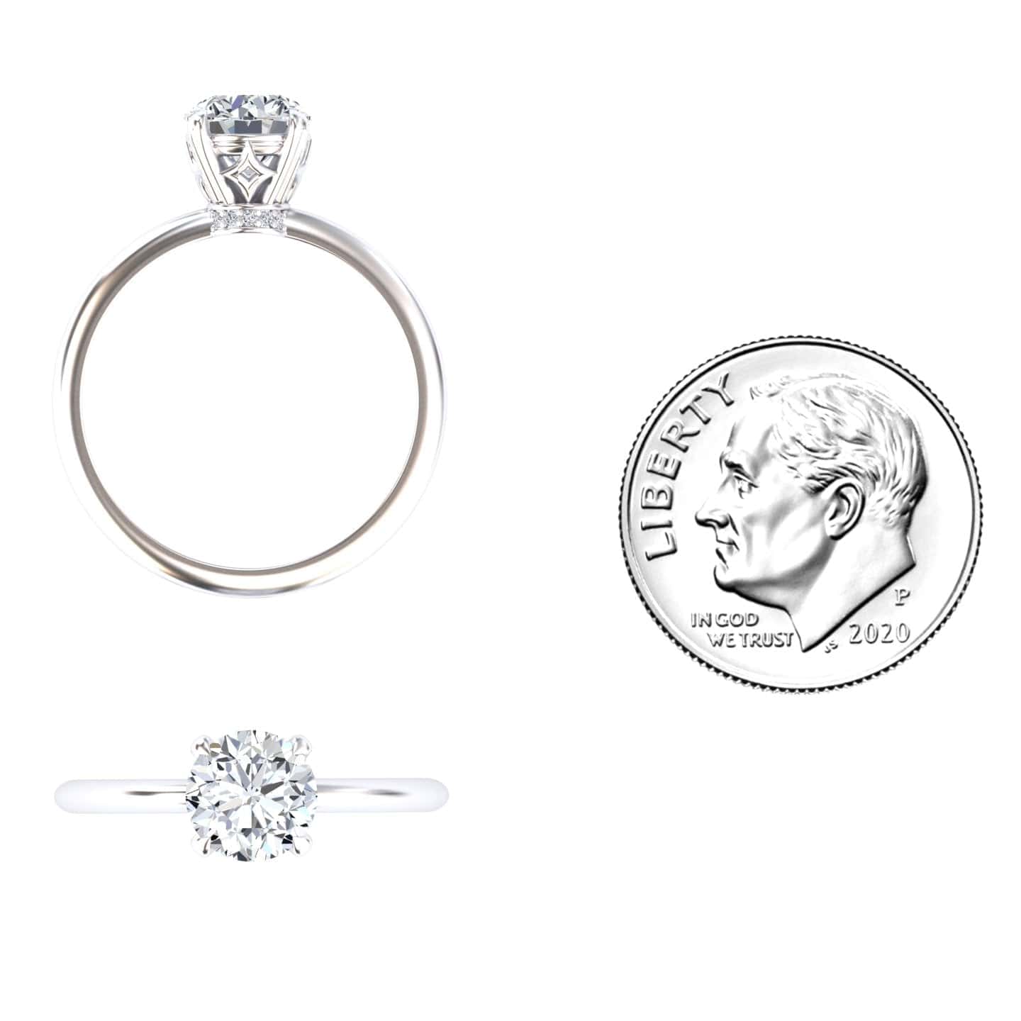 White Diamond Classic 4-Prong Solitaire Engagement Ring - Oakley