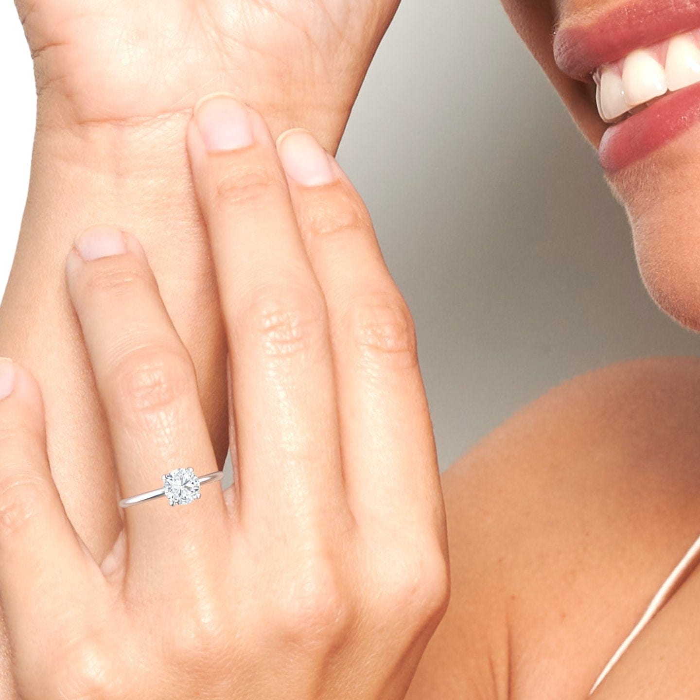 White Diamond Classic 4-Prong Solitaire Engagement Ring - Oakley