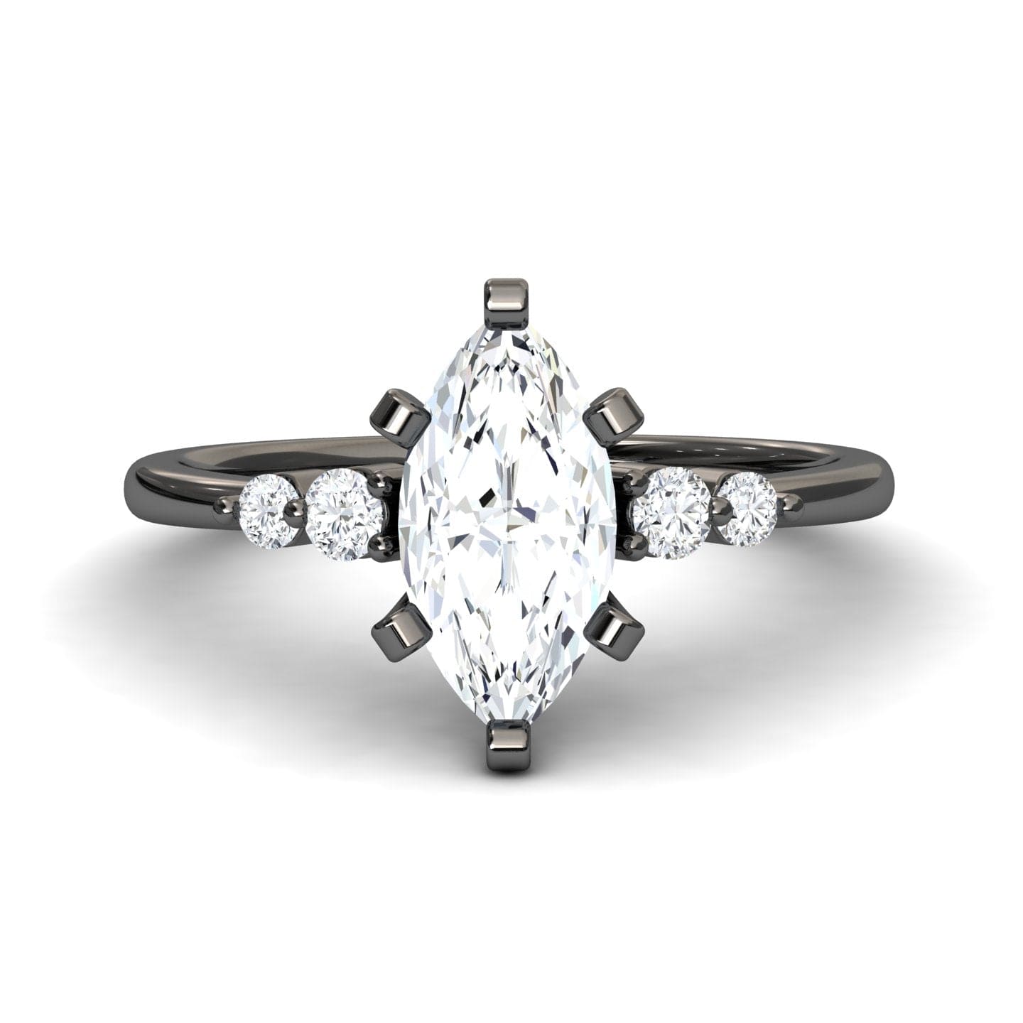 White Diamond Classic Five Stone Engagement Ring - Zariah
