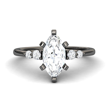 White Diamond Classic Five Stone Engagement Ring - Zariah