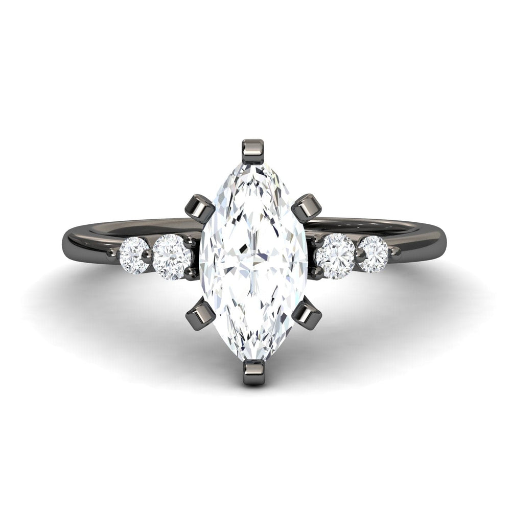 White diamond classic five stone engagement ring