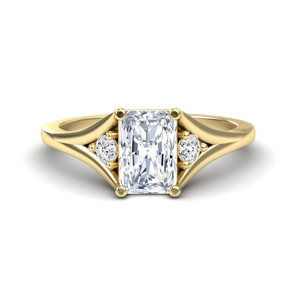 White Diamond Elegant Minimalist Three-Stone Engagement Ring