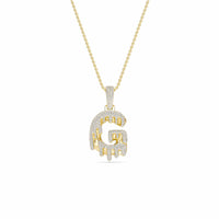 G Initial Dripping Diamond Pendant Necklace - Gabriel