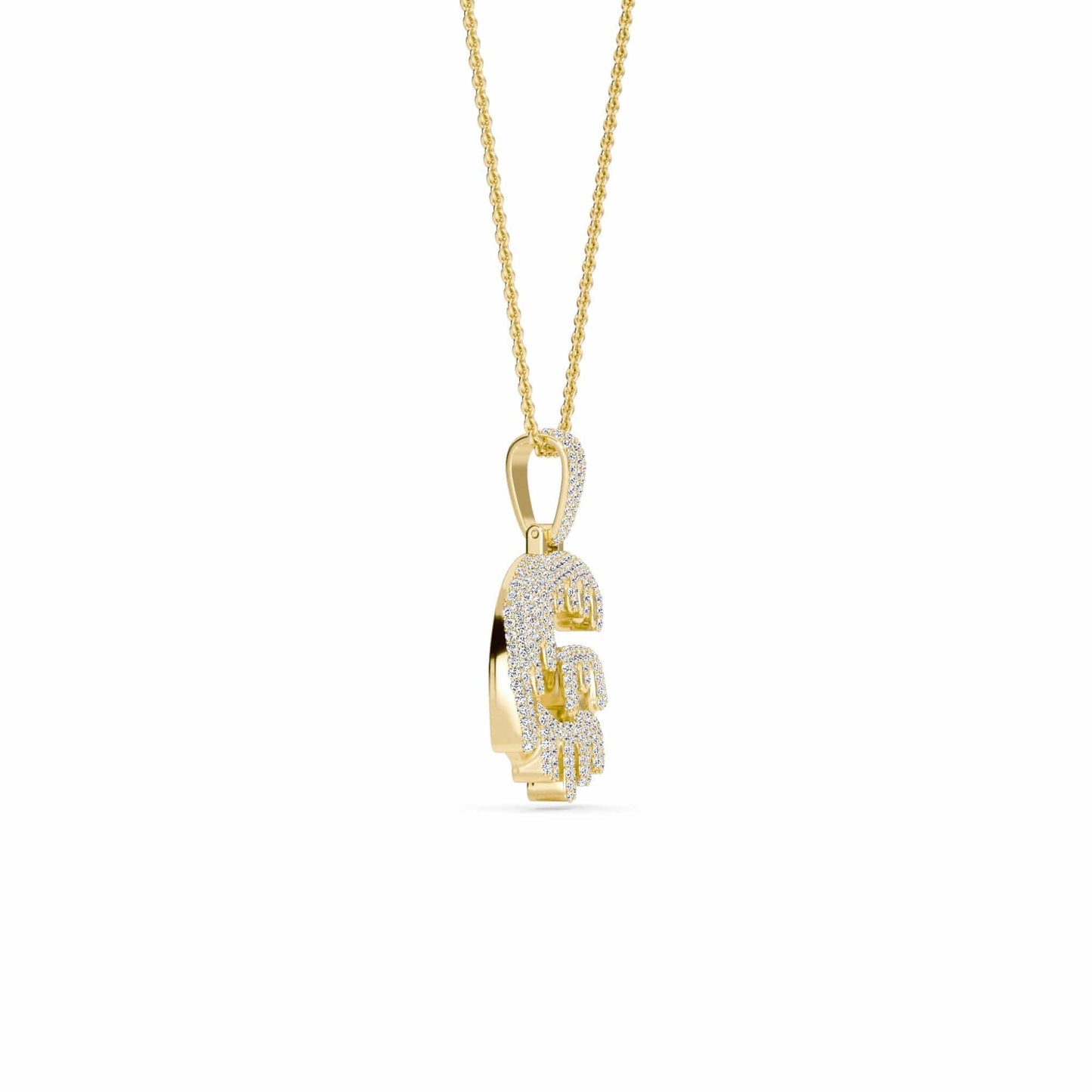 G Initial Dripping Diamond Pendant Necklace - Gabriel