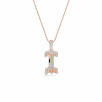 I Initial Dripping Diamond Pendant Necklace - Ignacio
