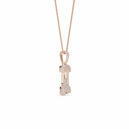 I Initial Dripping Diamond Pendant Necklace - Ignacio