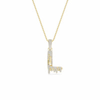 L Initial Dripping Diamond Pendant Necklace - Lincoln