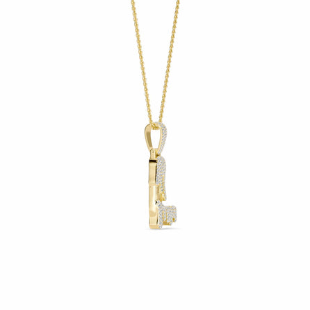 L Initial Dripping Diamond Pendant Necklace - Lincoln