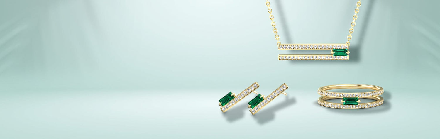Lab grown emerald jewelry