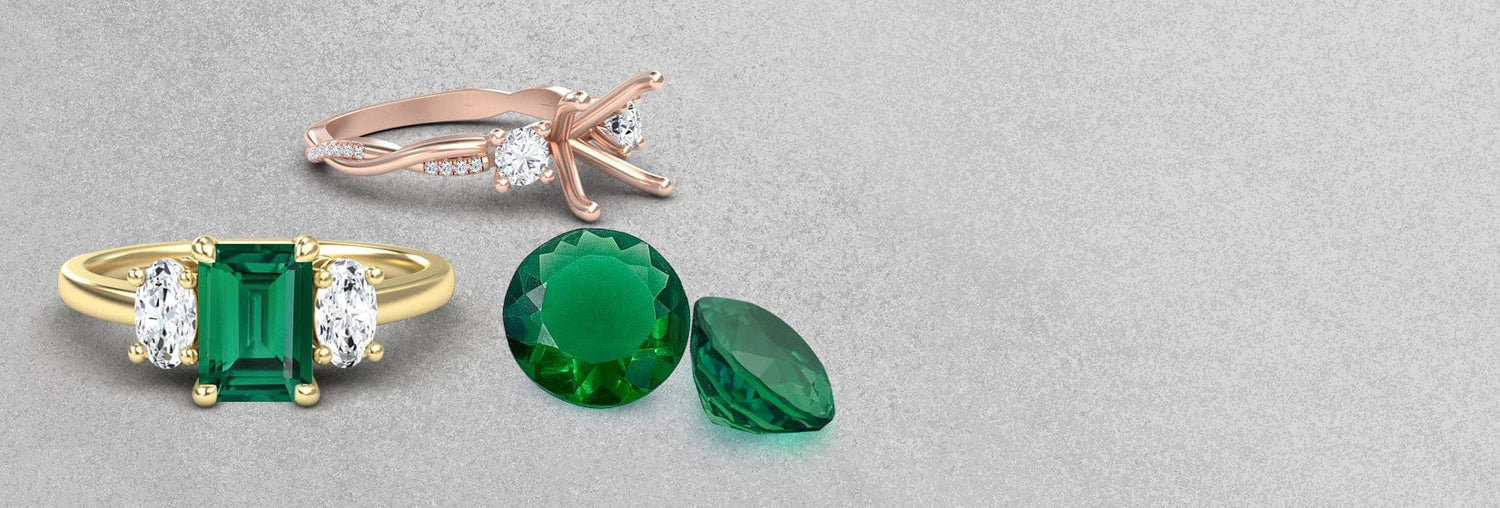 Design Your Own Lab Grown Emerald Rings