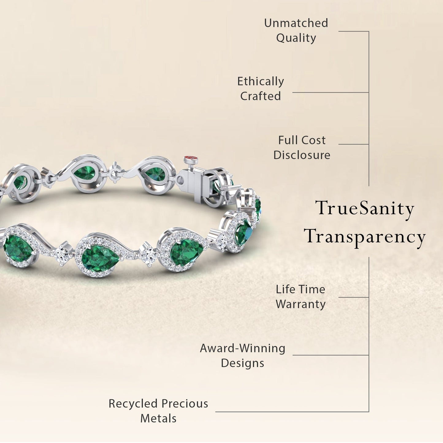 Emerald & Diamond Tennis Bracelet - Gemma