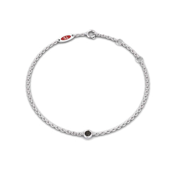 Black Diamond Bezel Set Chain Bracelet - Aisha