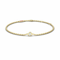White Diamond Bezel Set Chain Bracelet - Aisha