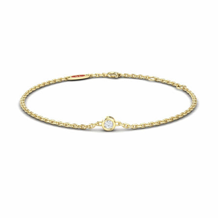 White Diamond Bezel Set Chain Bracelet - Aisha