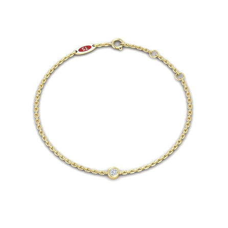 White Diamond Bezel Set Chain Bracelet - Aisha