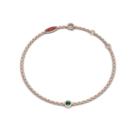 Emerald Bezel Set Chain Bracelet - Aisha