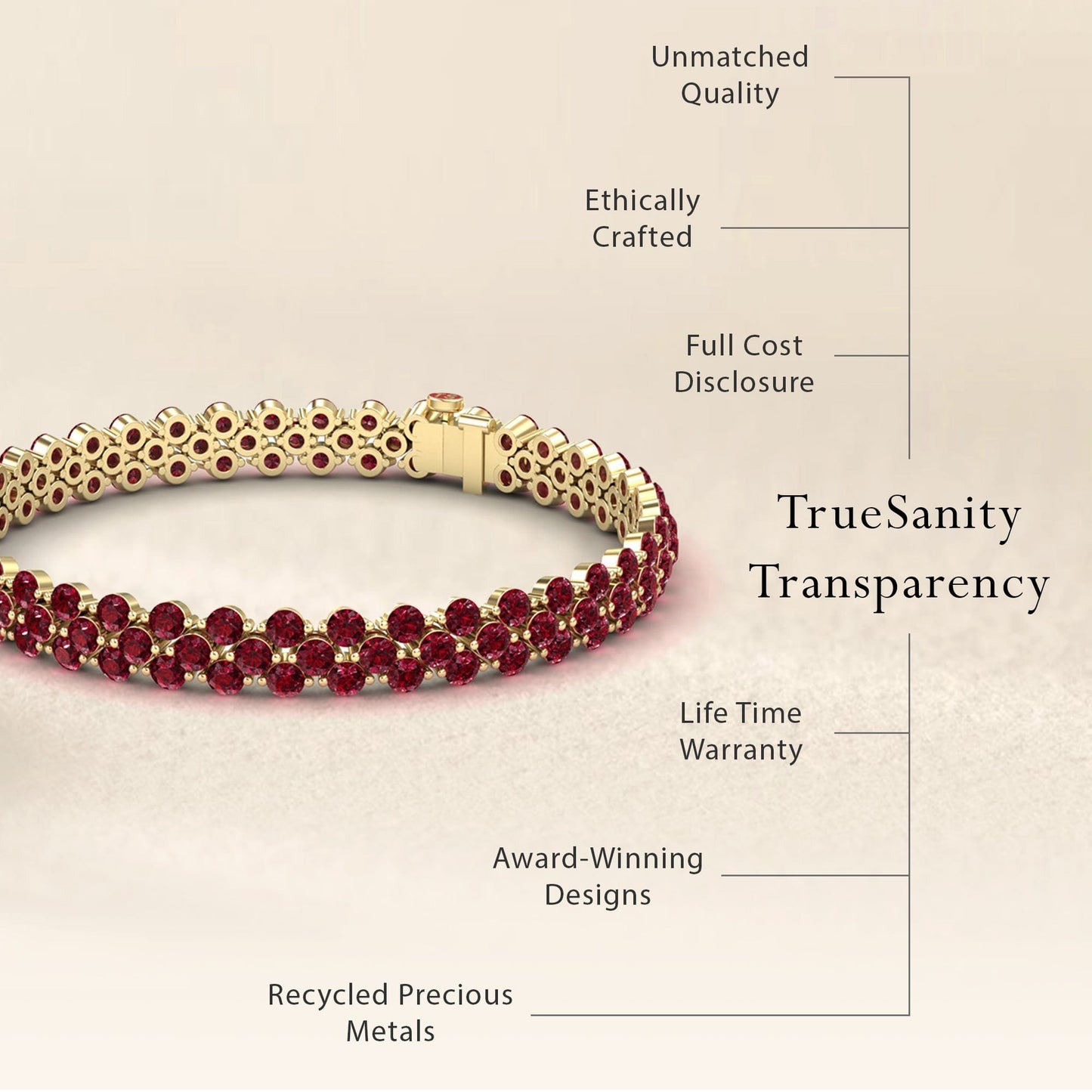Ruby Double Row Tennis Bracelet - Yifei
