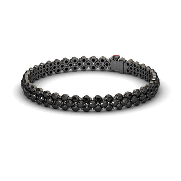 Black Diamond Double Row Tennis Bracelet - Yifei