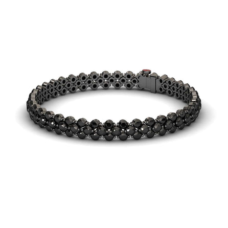 Black Diamond Double Row Tennis Bracelet - Yifei