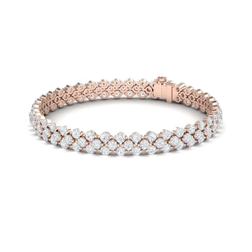 Lab Grown White Diamond Double Row Tennis Bracelet - Yifei