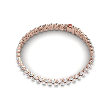 Lab Grown White Diamond Double Row Tennis Bracelet - Yifei