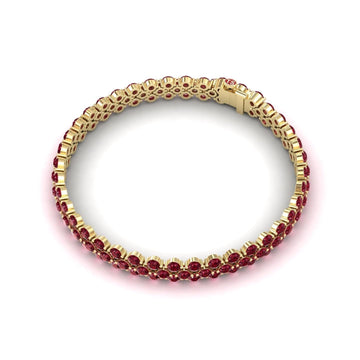 Ruby Double Row Tennis Bracelet - Yifei