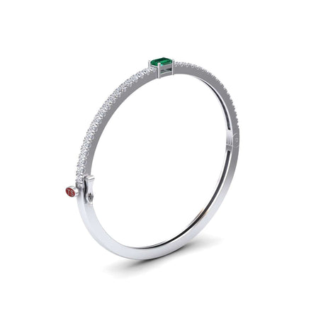 Emerald & Diamond Fancy Bangle Bracelet - Amandine