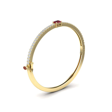 Ruby & Diamond Fancy Bangle Bracelet - Amandine