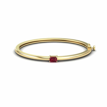 Ruby Solitaire Bangle Bracelet - Chelsea