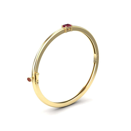 Ruby Solitaire Bangle Bracelet - Chelsea