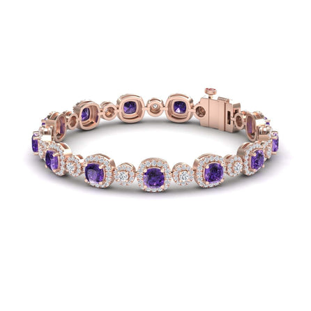 Amethyst &  Diamond Tennis Bracelet - Erina