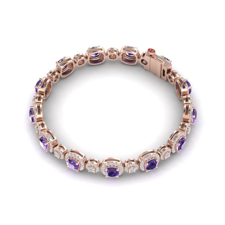 Amethyst &  Diamond Tennis Bracelet - Erina