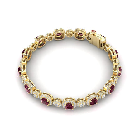 Rhodolite Garnet & Diamond Tennis Bracelet - Erina