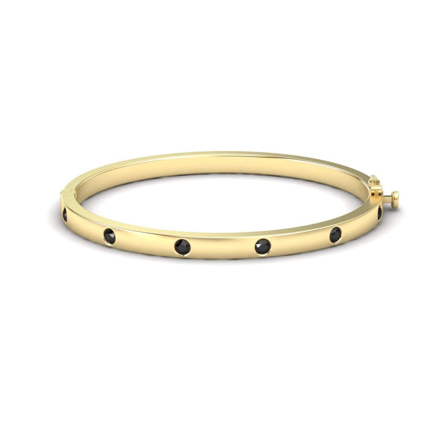Black Diamond Bezel-Set Bracelet - Flavia