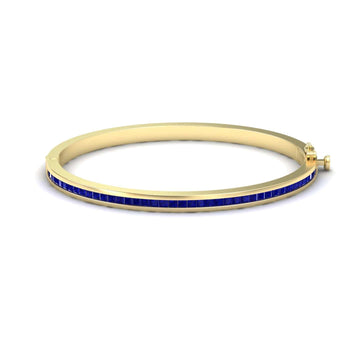 Blue Sapphire Channel-Set Bangle Bracelet - Johanna